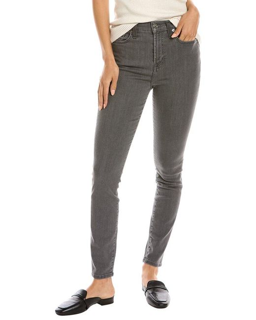 7 For All Mankind Gray Gwenevere Steel Grey High-rise Straight Jean
