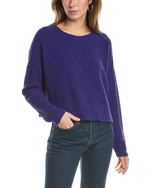 Eileen Fisher Blue Boxy Cashmere-blend Top