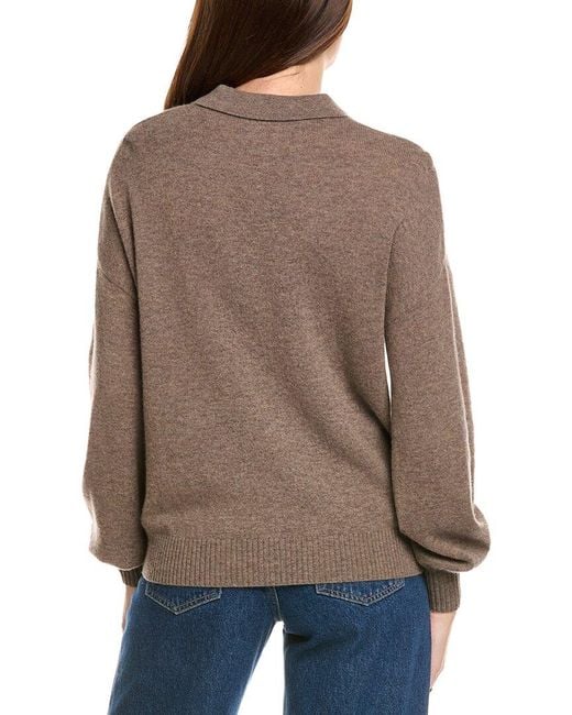 Kier + J Brown Kier + J Oversized Wool & Cashmere-Blend Polo Sweater