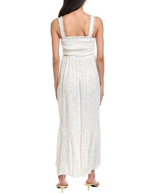 Garrie B White Ruffled Strap Maxi Dress