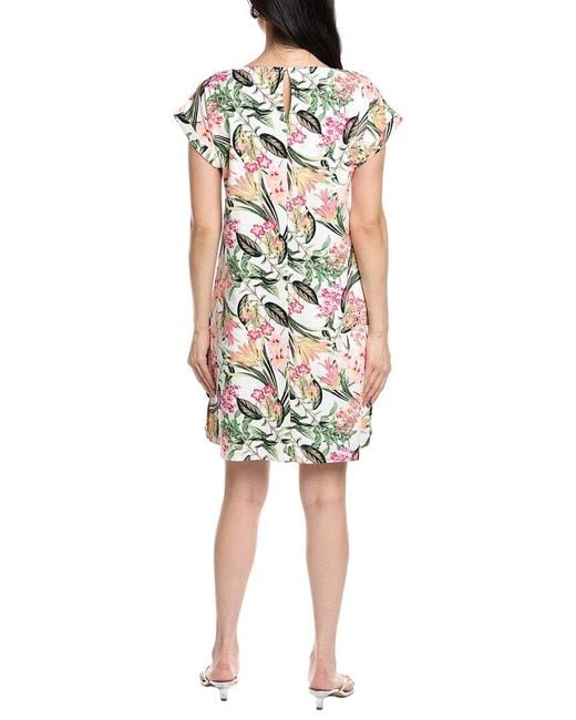 Jones New York White Linen-Blend Swing Dress