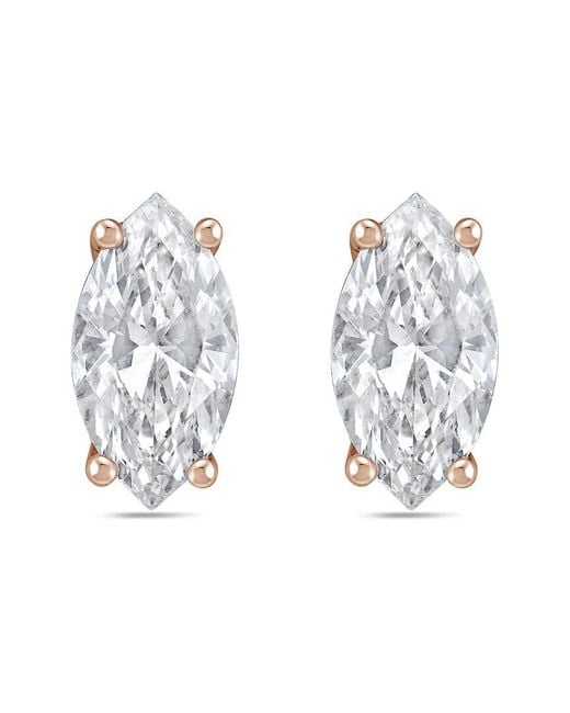 Diana M White Diana M. 14K Rose 10.00 Ct. Tw. Lab-Grown Diamond Stud Earrings