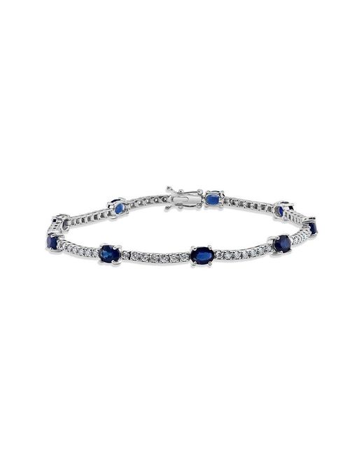 Sabrina Designs Multicolor 14k 5.40 Ct. Tw. Diamond & Sapphire Tennis Bracelet