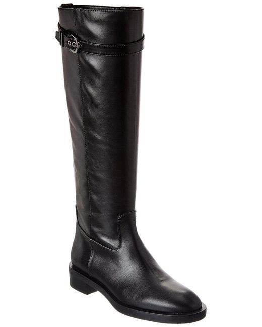 Stuart Weitzman Black Maverick Leather Knee-High Boot