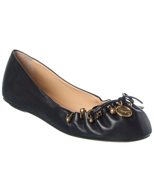 Chloé Blue Charms Leather Ballerina Flat