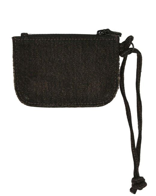 Balenciaga Black Le Cagole Washed Denim Coin Purse
