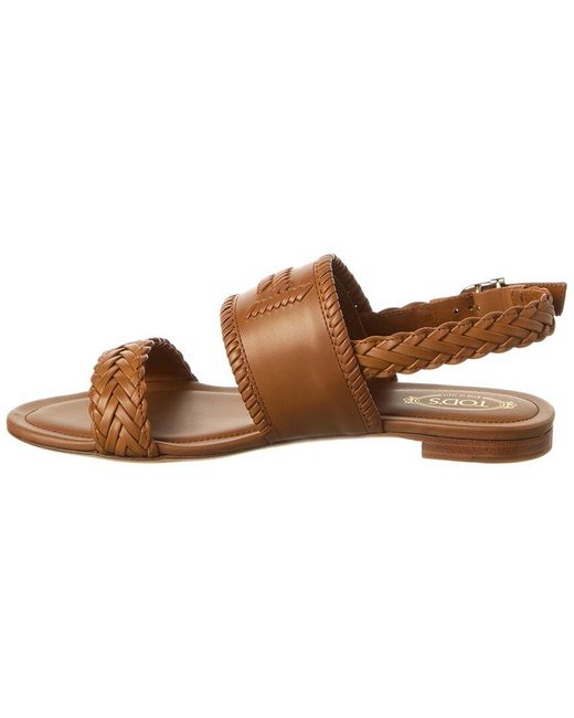 Tod's Brown Tods Leather Sandal