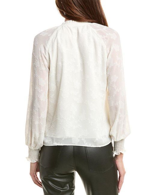 Nanette Lepore White Pebble Crepe Blouse