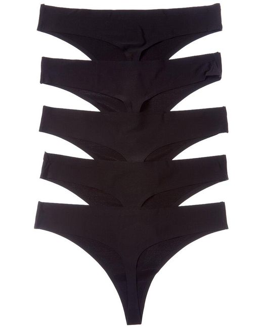 Honeydew Intimates Black Set Of 5 Skinz Thong
