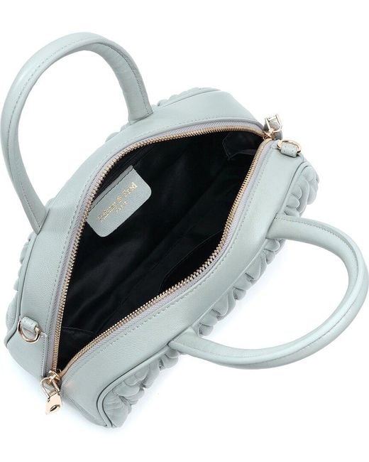 Tiffany & Fred Paris Metallic Quilted Ruched Leather Top-Handle Satchel
