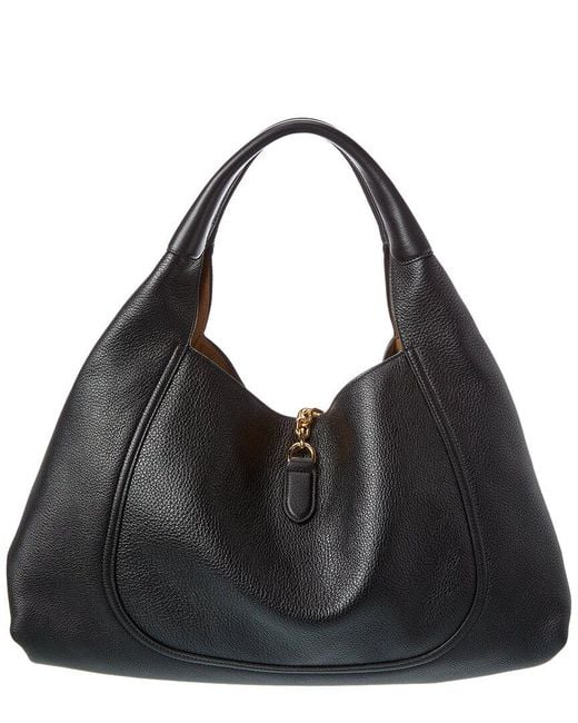 Gucci Black Softbit Maxi Leather Shoulder Bag