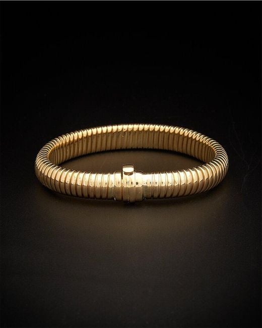 Italian Gold Black 14K Tubogas Bracelet