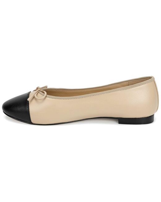 Tiffany & Fred Paris Black Two-Tone Leather Ballet Flat