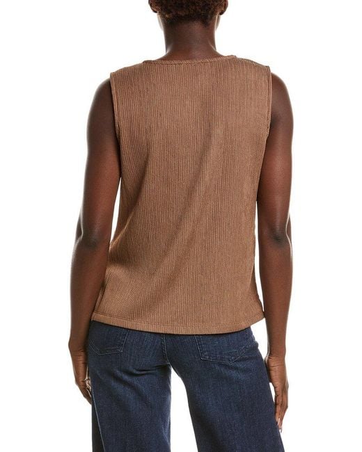 Anne Klein Brown Crinkle Vest