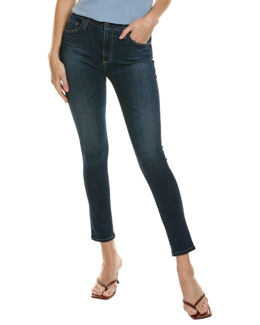 AG Jeans Blue Farrah Statford High-rise Skinny Ankle Jean