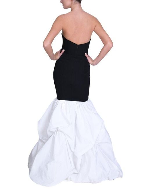 Marchesa White Drop Waist Mermaid Gown