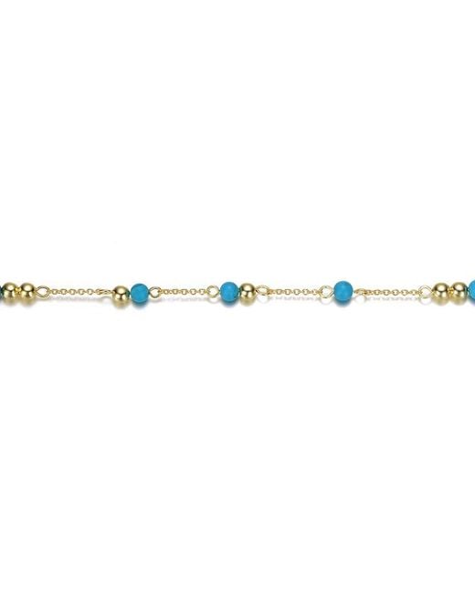 Genevive Jewelry White Rachel Glauber 14K Plated Beads Bracelet
