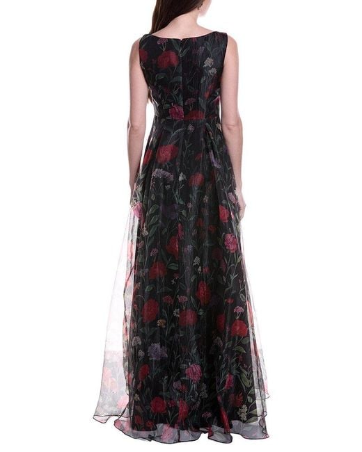 Rene Ruiz Black Floral Gown
