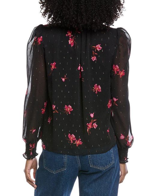 Cece Black Printed Blouse