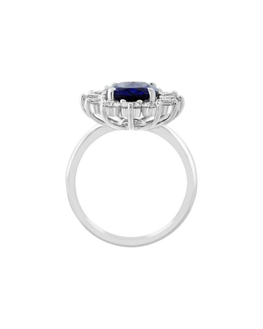 Effy Fine Jewelry Blue 14K 4.86 Ct. Tw. Lab-Grown Diamond & Lab-Grown Sapphire Ring