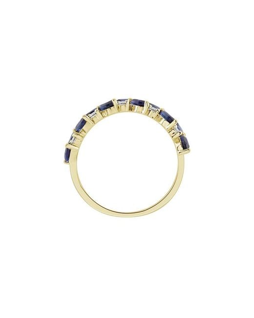 Brilliant Bloom Blue 14K 0.33 Ct. Tw. Lab-Grown Diamond & Emerald Ring
