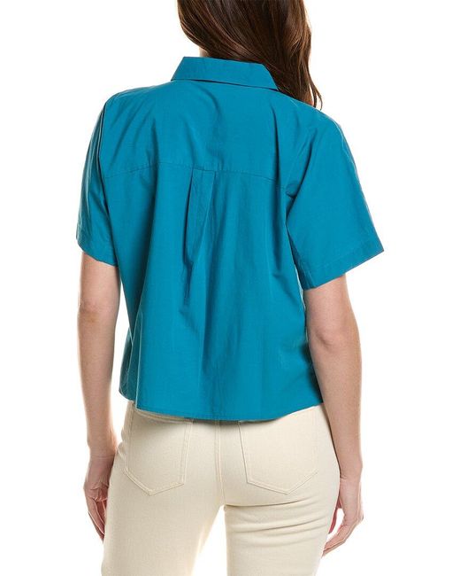 Eileen Fisher Blue Classic Collar Shirt