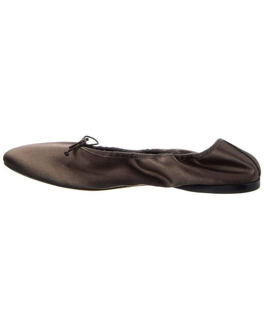 The Row Brown Awar Silk Ballet Flat