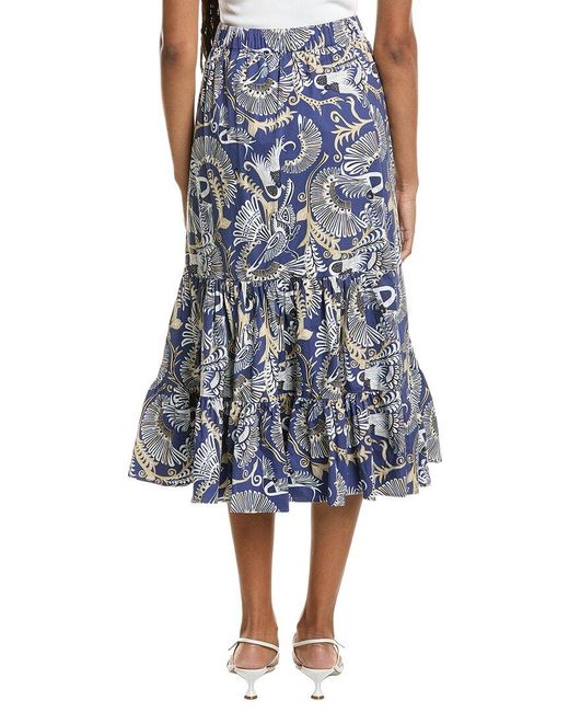 Sail To Sable Blue Flounce Skirt