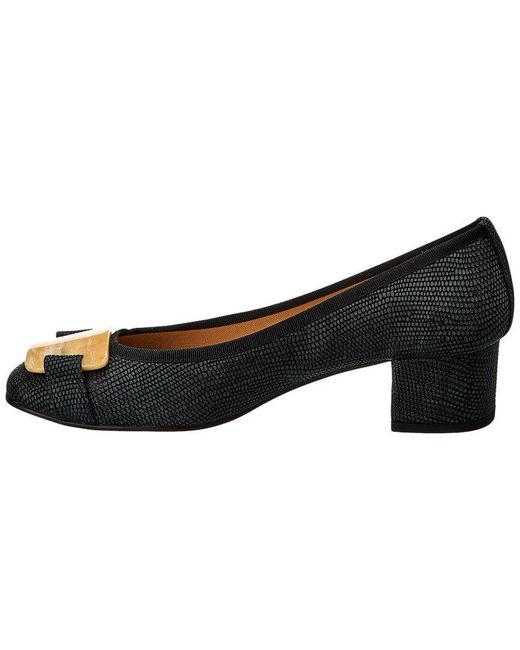 French Sole Black Royal Leather Pump
