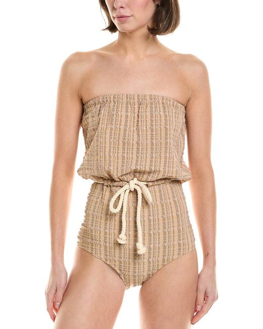 Lisa Marie Fernandez Natural Victor Strapless Maillot One-Piece