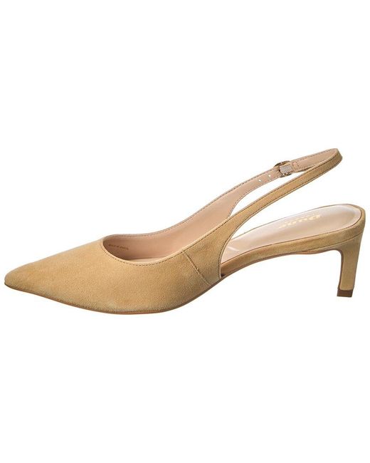 Dune Natural Celinna Suede Slingback Pump