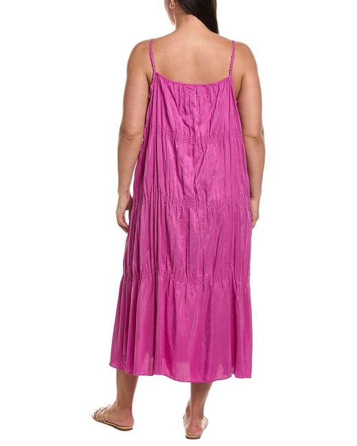 Eileen Fisher Pink Smocked Silk Dress