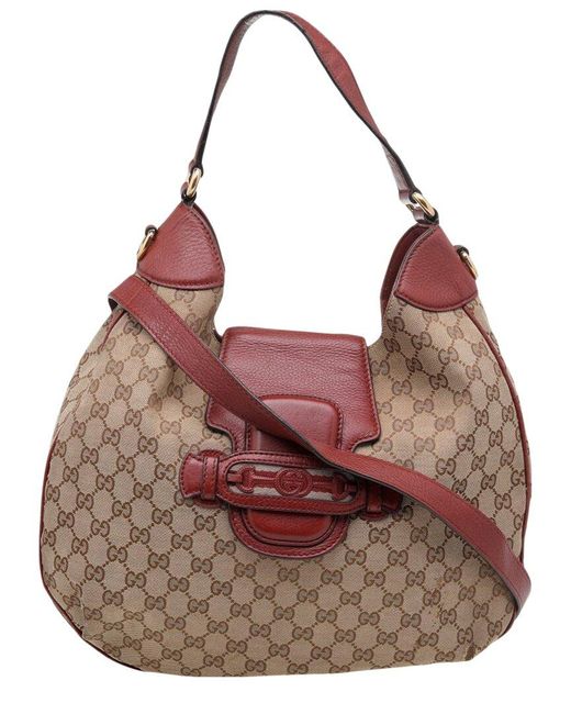 Gucci Brown Leather Dressage Hobo Bag (Authentic Pre-Owned)