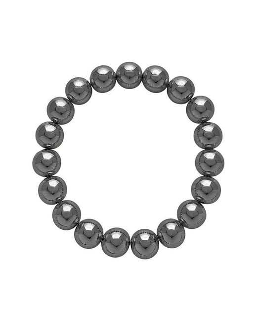 Sterling Forever White Beaded Stretch Bracelet