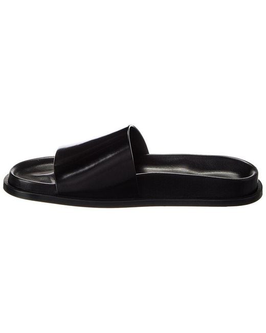 Saint Laurent Black Nichols Leather Slide