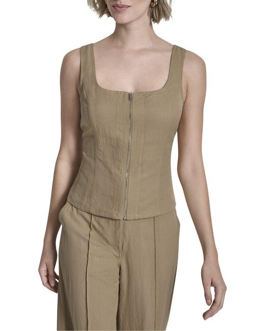 DKNY Natural Zip Vest Top