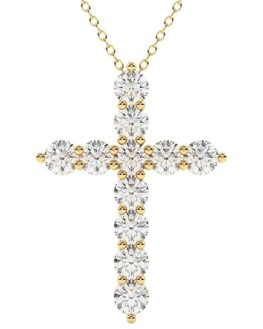 Diamond Select Cuts Metallic 14K 4.00 Ct. Tw. Diamond Pendant Necklace