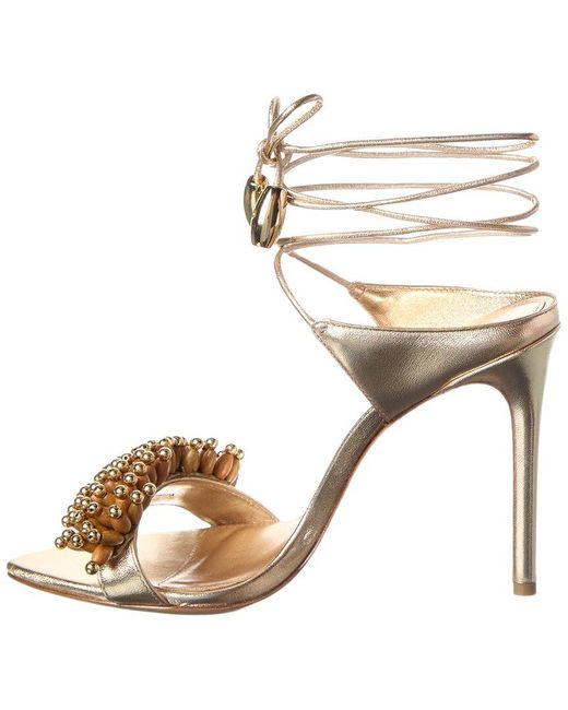 Alexandre Birman Metallic Zaya Leather Sandal