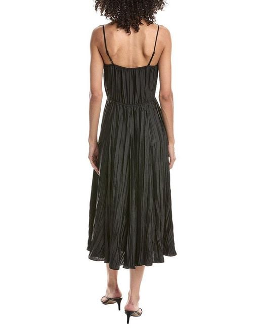 Vince Black Crinkled Cami Dress