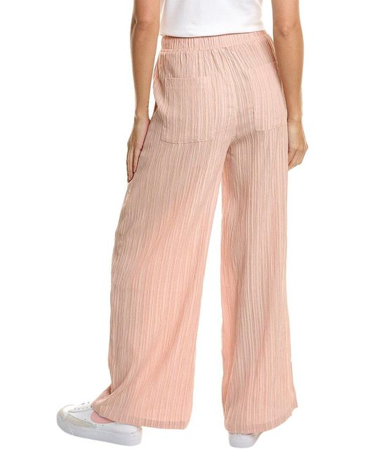 The Range Pink Woven Wide Leg Pull-on Pant