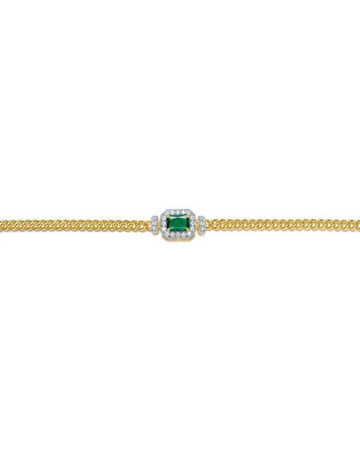 Genevive Jewelry Metallic Rachel Glauber 14K Plated Cz Link Chain Bracelet