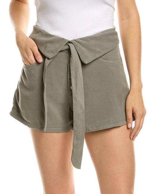 Le Jean Green Foldover Waist Short