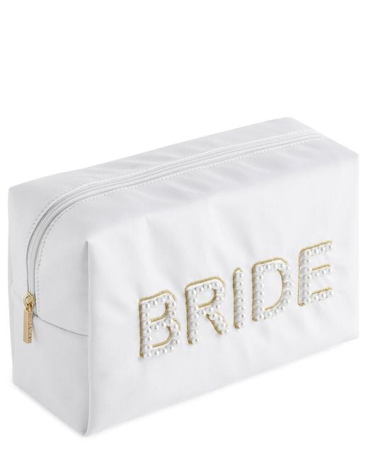 Shiraleah White Pearl Bride Zip Pouch