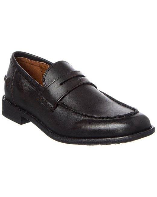 Frye Black Tyler Leather Penny Loafer for men