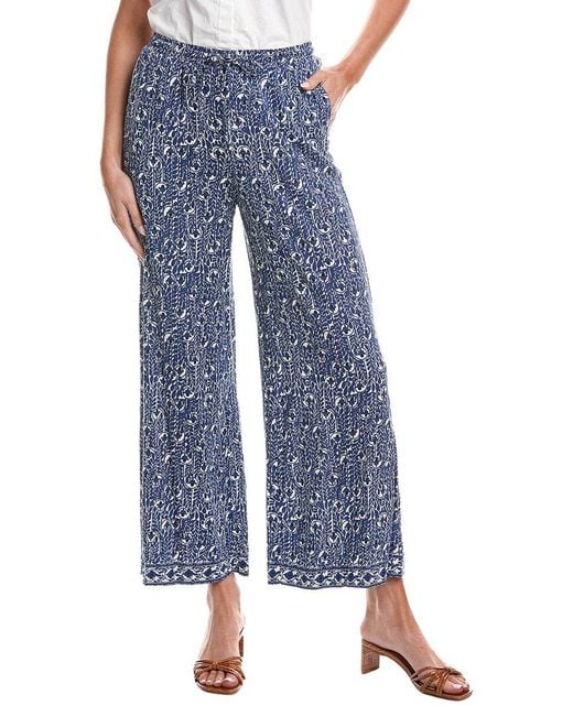 Max Studio Blue Rayon Blend Drawstring Pant