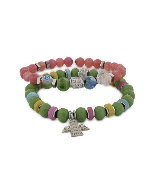 Ebru Jewelry Green One Of A Kind Beaded Bracelet