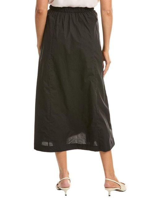 Tahari Black Button Midi Skirt