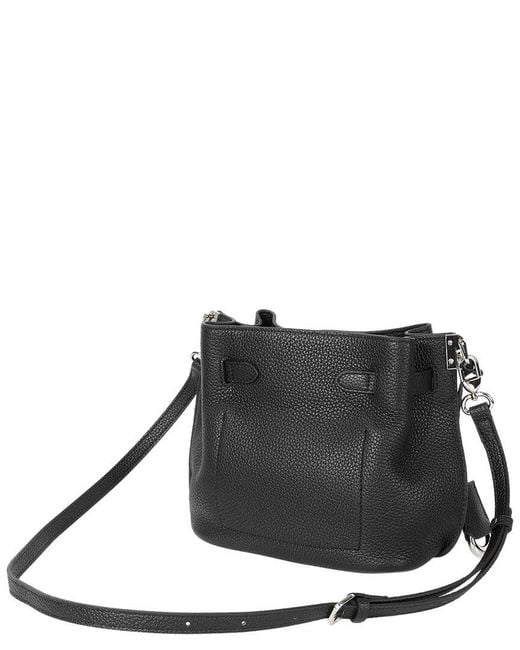 Tiffany & Fred Paris Black Pebbled Mini Leather Bucket Bag