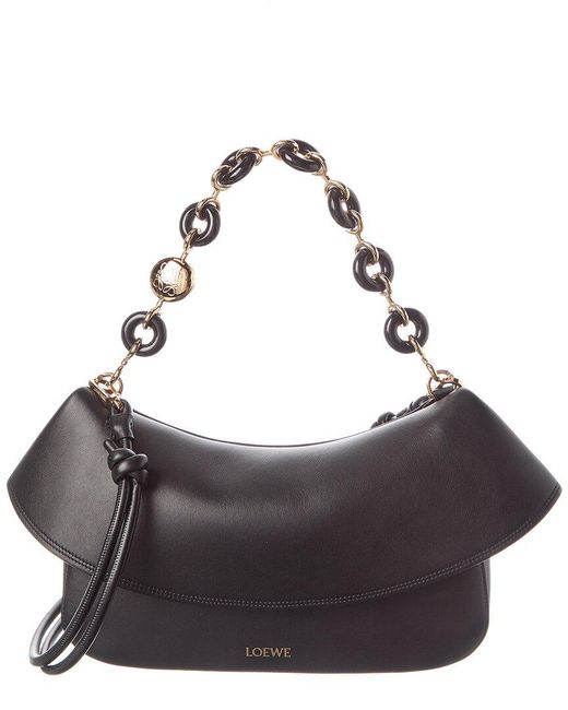 Loewe Women's Gray Ola Medium Leather Shoulder Bag