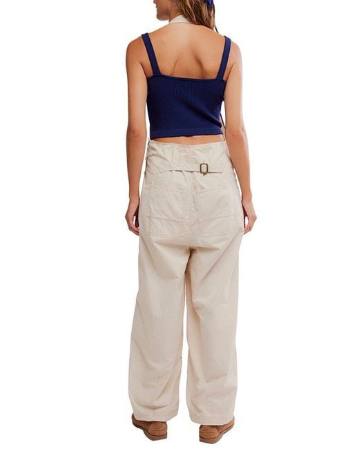 Free People White Great Plains Overalls